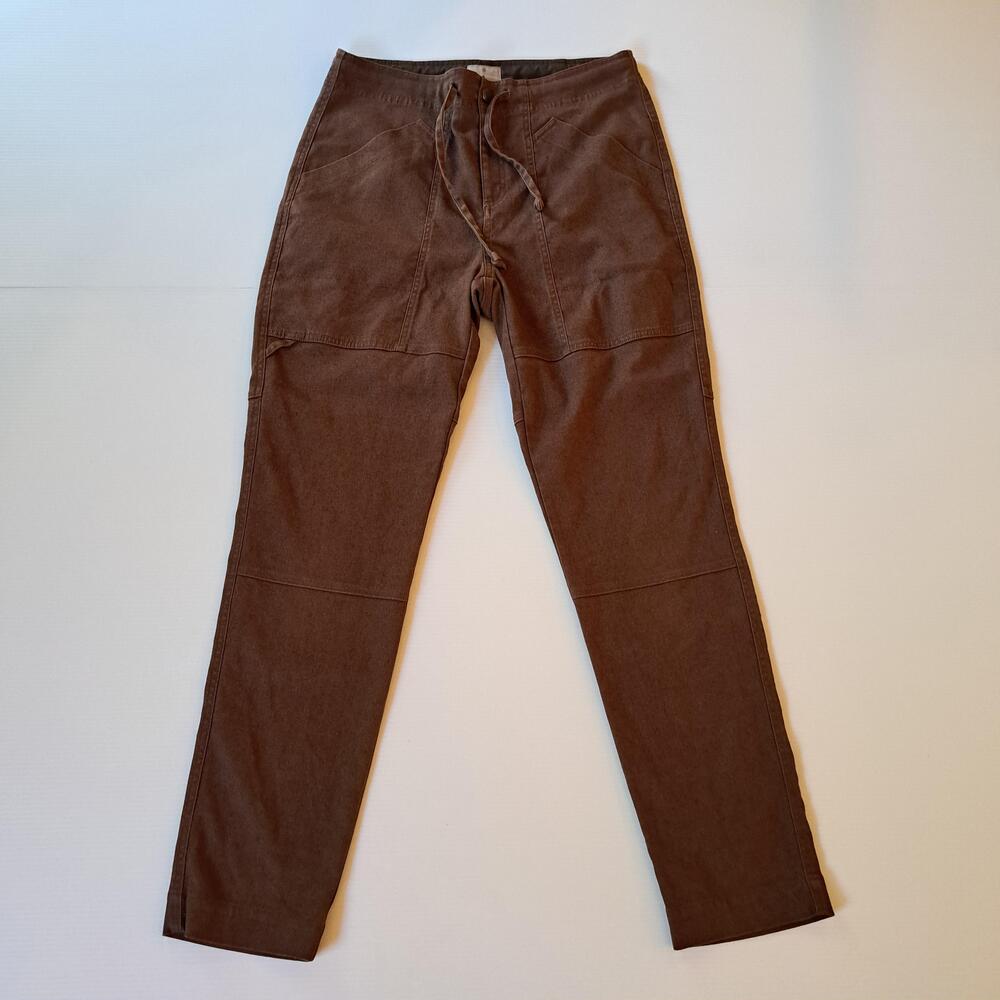 Royal Robbins Pants Women 12 Brown Hemp Blend Twill Stretch Travel Commute Trail